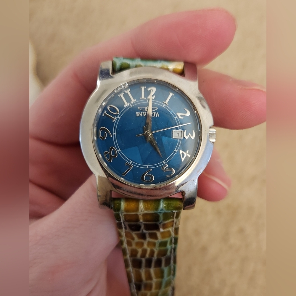 2007 8513 Invicta Ladies Blue Sterling Silver Saphire Coated 100M Watch READ - Picture 2 of 3